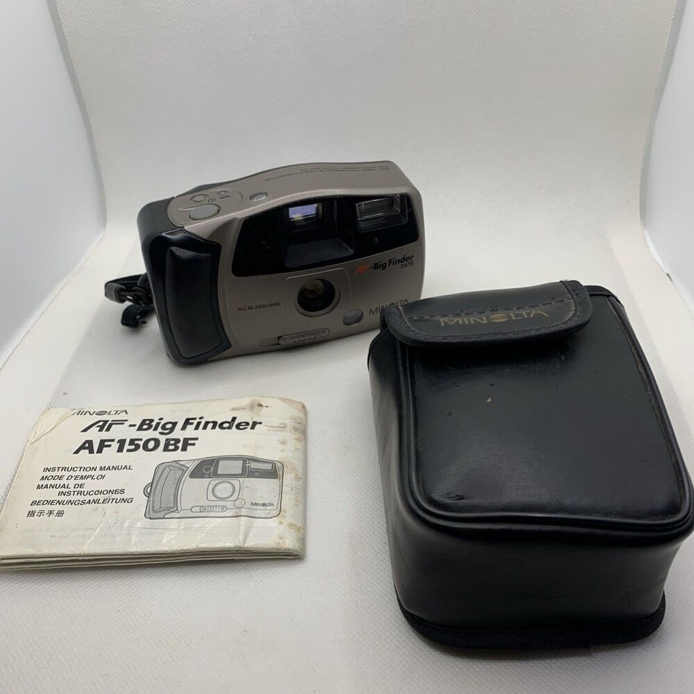 Minolta AF Big Finder Vintage 35 mm Film Camera & Case Tested & Working